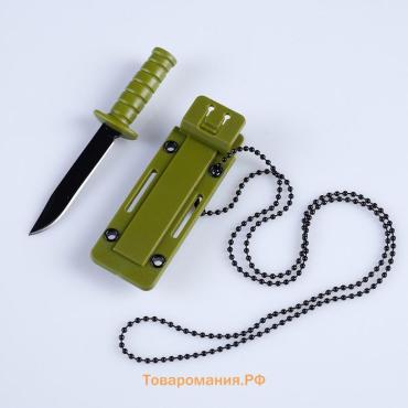 Нож-брелок "Аркелл" 9см, клинок 50мм/1,5мм, зеленый