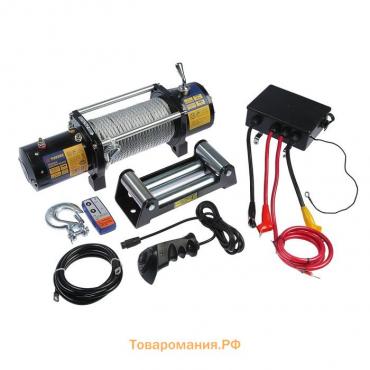 Лебедка электрическая ТУНДРА, 12V, 9500 lb (4.3 т), 5.5 л.с., до 9.8 м/мин, 8.3 мм × 28 м