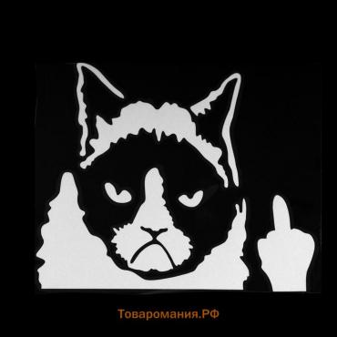 Наклейка на авто 10×13 см, светоотражающая, «Кот»
