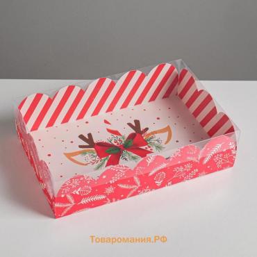 Коробка подарочная с PVC крышкой «Подарок», 20 х 30 х 8 см