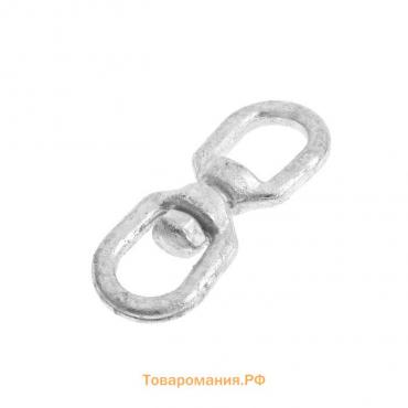 Вертлюг петля-петля ТУНДРА krep, 6 мм, оцинкованный, 1 шт.