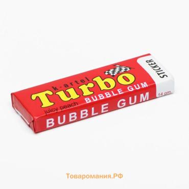 Жевательная резинка Turbo ассорти вкусов с наклейкой, 14 г