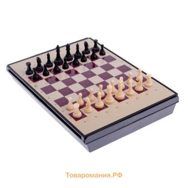 Шахматы магнитные «Шахматы магнитные» с ящиком, пластиковые, 24×18 см