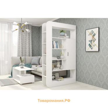 Шкаф-пенал с полками «Студия», 1200×300×2040 мм, цвет белый