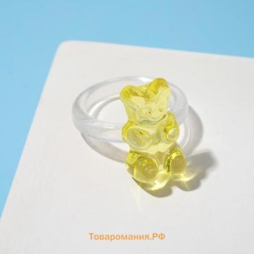 Кольцо «Мармеладный мишка», цвет жёлтый, размер 17