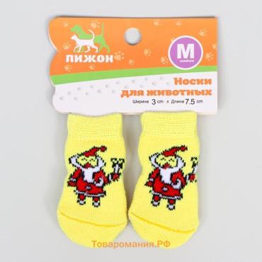 Носки нескользящие "Санты", M (3/4 * 7 см), набор 4 шт