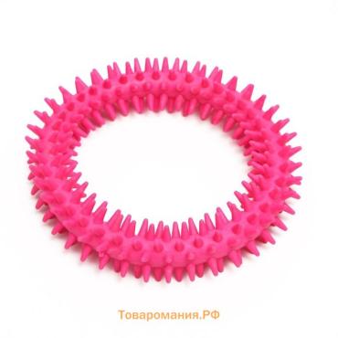 Игрушка для собак "Кольцо с шипами", 12,5 см, розовая
