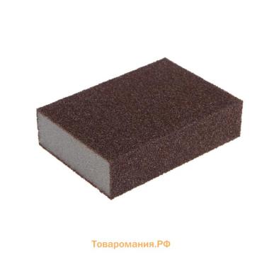 Губка абразивная шлифовальная ТУНДРА, мягкая, 100×70×25 мм, P60