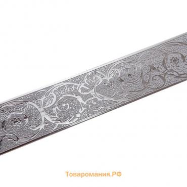 Декоративная планка «Вензель», длина 600 см, ширина 7 см, цвет серебро/светло-серый