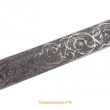 Декоративная планка «Вензель», длина 300 см, ширина 7 см, цвет серебро/шоколад