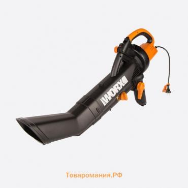 Воздуходув-Садовый Пылесос WORX WG505E, 220 В, 3000 Вт, 335 км/ч, 10 м3/мин