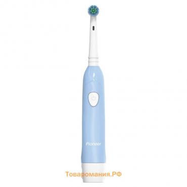 Электрическая зубная щётка Pioneer TB-1020, детская, 1 сменная насадка, цвет голубой с белым   94105